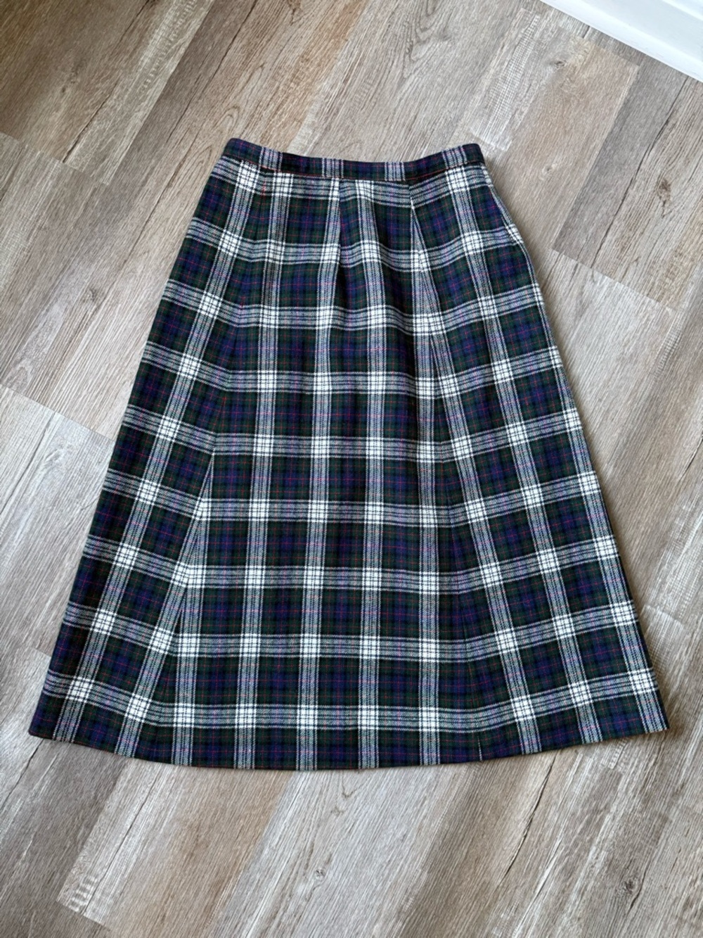 VTG PENDLETON Plaid A-Line Skirt Green Blue Red Size 25 26